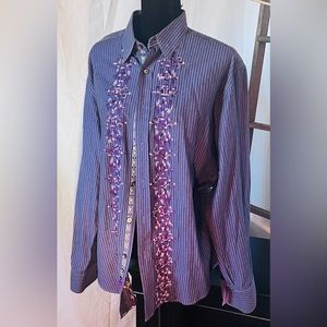 Robert Graham Men’s dress shirt, purple, size Large